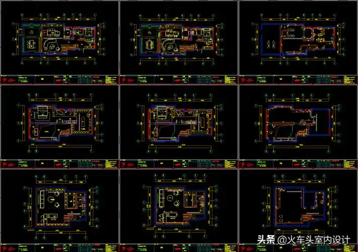 现代极简别墅cad施工图简约轻奢