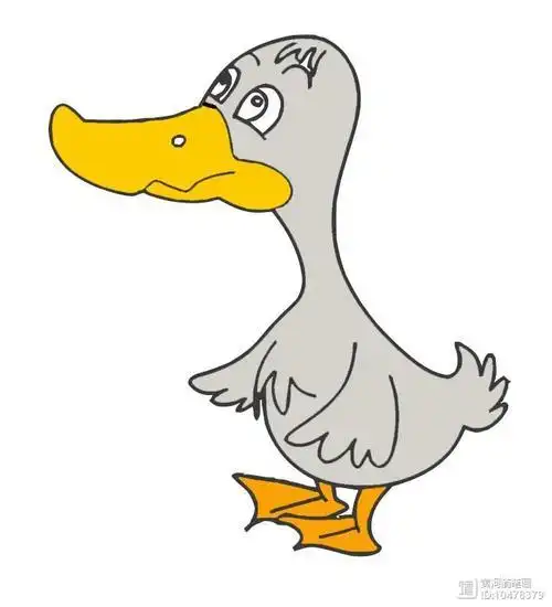 丑小鸭卡通头饰简笔画