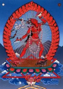 卡雀佛母图片 那洛空行母画像 相纸塑封 密宗唐卡相框摆台