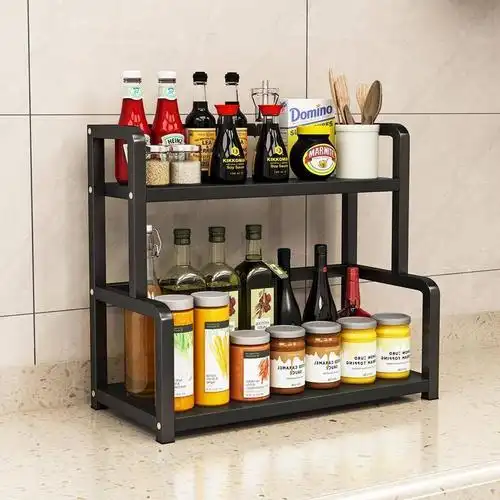 厨房置物架落地调料置物架多功能厨房用品收纳架免打孔储物架多层