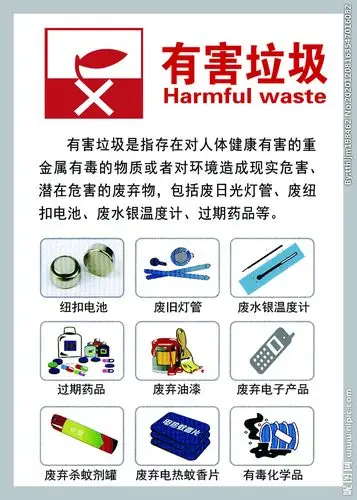 垃圾分类有害垃圾图片