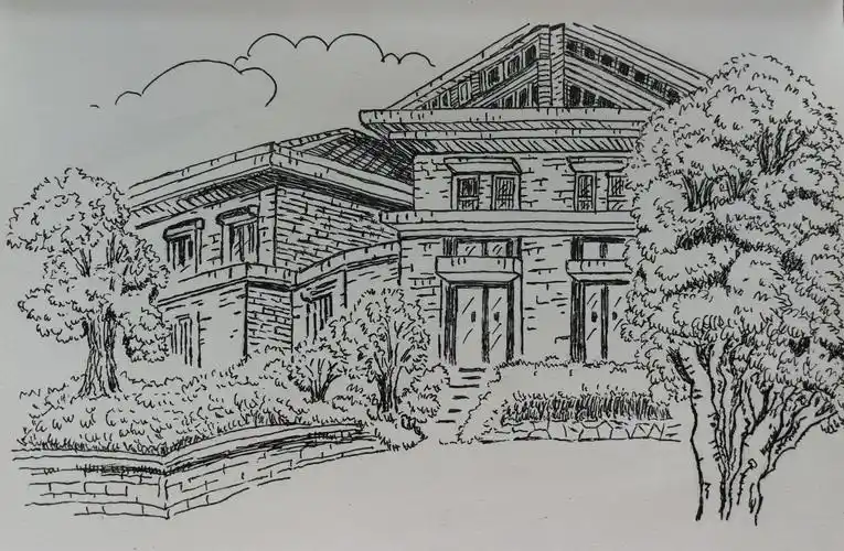 钢笔画96可爱的小房子2