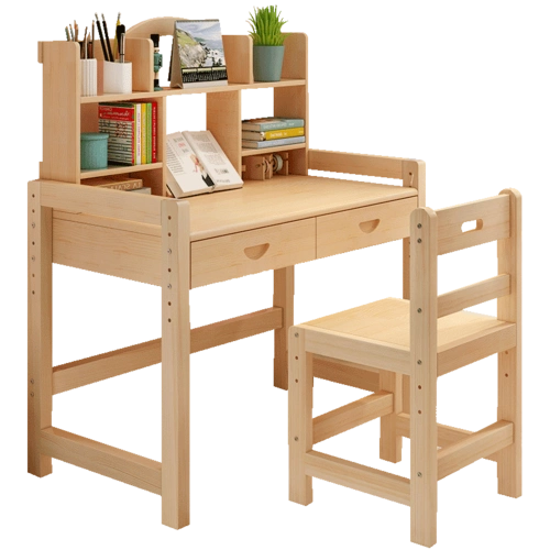 写字桌台儿童课桌椅套装简约家用小孩学生书桌子学习实木桌可升降