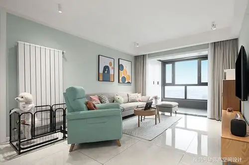 伦敦雾|95平北欧风,温馨的婚房设计,用玄关营造入户仪式感