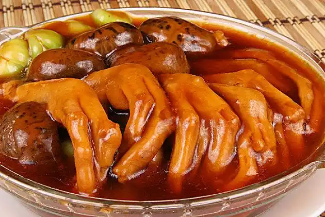 鲍汁花菇鹅掌_全景网