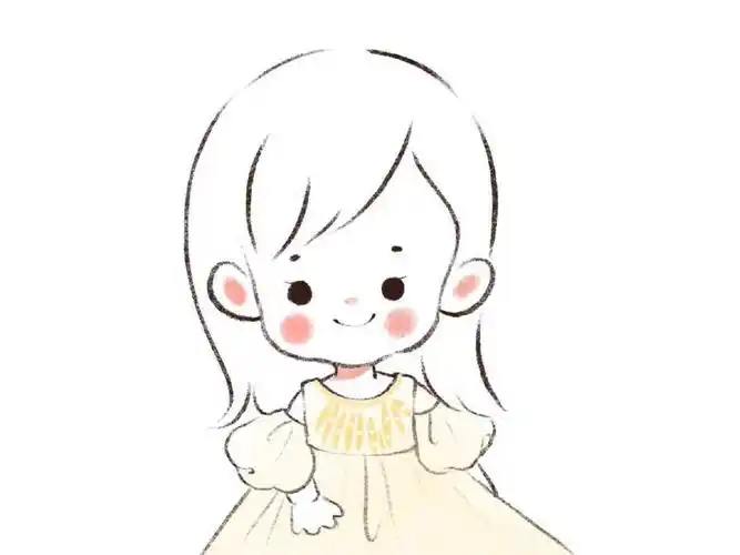 萌萌的惹人喜爱一组萌萌的小女孩简笔画图片素材可爱萌女孩简笔画可爱