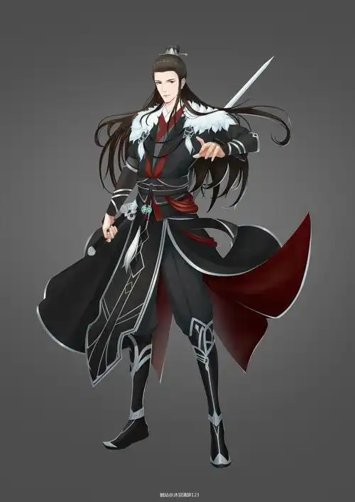 古风二次元剑客-二次元角色设计古风角色