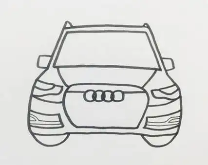 奥迪车简笔画画法步骤图解教程