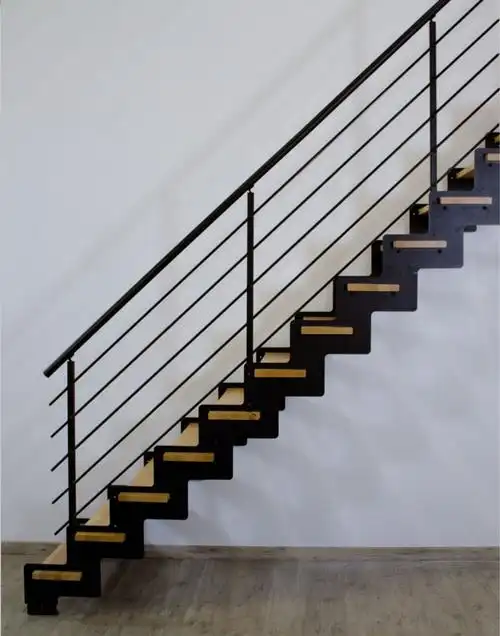 直线型楼梯 / l型 / 金属结构 / 木台阶