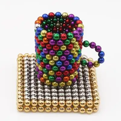 圆形吸铁石玩具磁性积木拼装磁力珠5mm巴克球216颗磁铁玩具球强磁