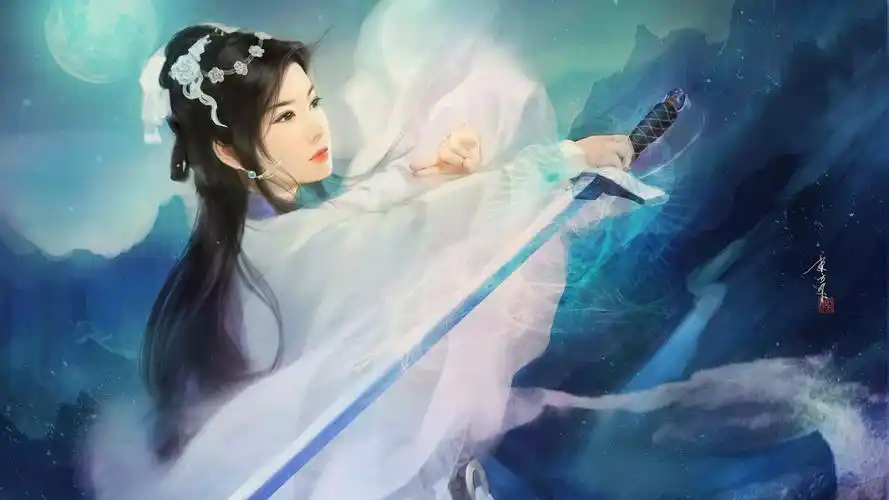 剑,女孩,古装,美女,长发,白色衣服,武术,唯美,好看壁纸