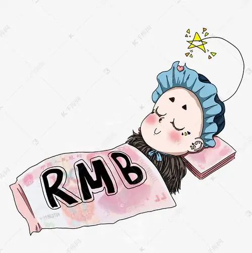 卡通手绘满足入睡小男孩儿