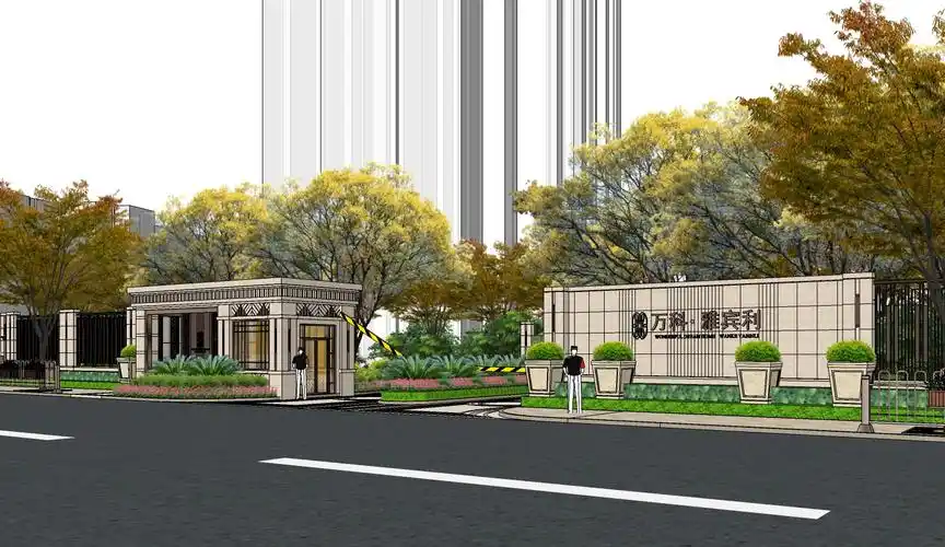 经典新古典风格小区入口