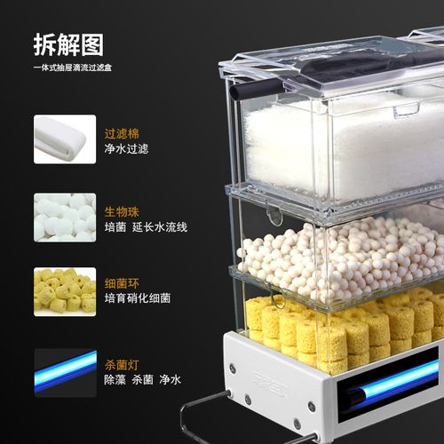 玩家宝贝滴流盒 抽屉式过滤盒过滤器 四层储水式鱼缸过滤器塑钢底