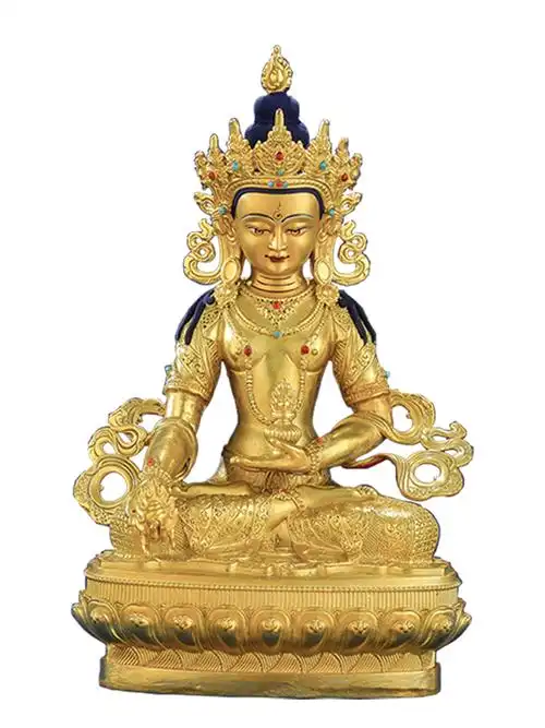 地藏菩萨佛像供奉佛台密宗藏传纯铜金藏传全鎏摆件