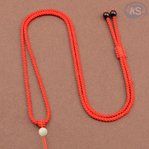 红绳挂脖子手工编织吊坠绳玉佩黄金翡翠玉坠项链平安扣男女黑挂件