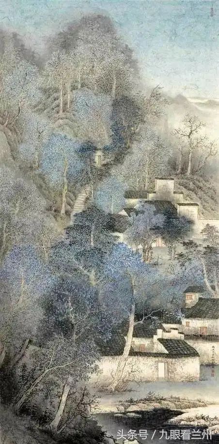 黄开丛工笔山水画作品秀气朴素淡雅