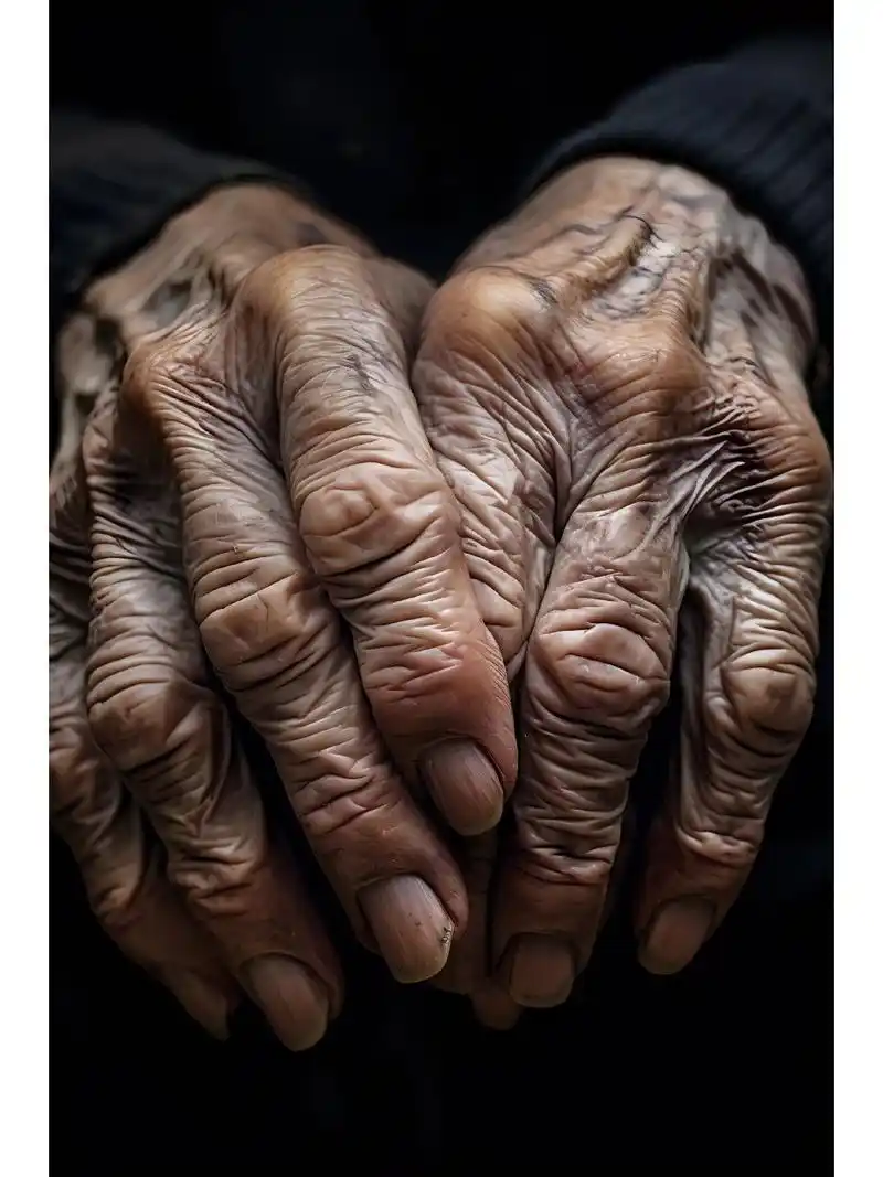 母亲的手很粗糙布满老茧,皱纹,苍老的手长年累月地操劳,这双手已粗糙