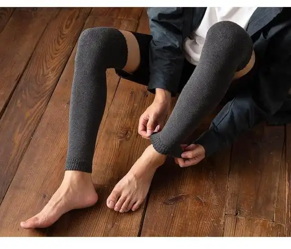 男生长筒袜高筒小腿袜加厚保暖护腿男士过膝袜套秋冬季保暖高筒长筒袜