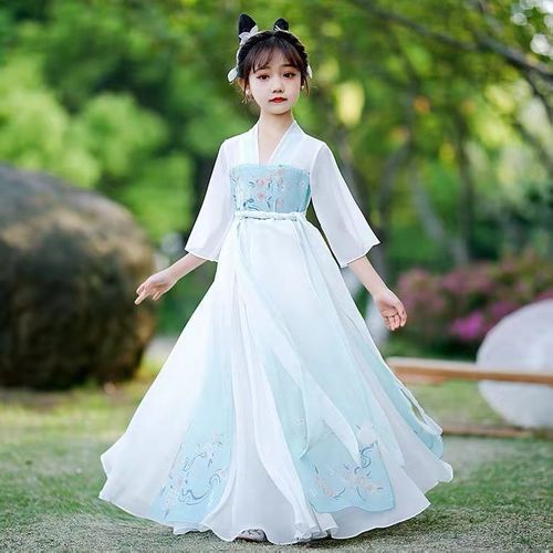 儿童汉服女仙气古风夏装小女孩古装裙子中国风超仙女童连衣裙襦裙