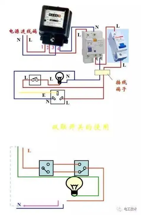 电气分享讲解基本照明电路及家用电路安装