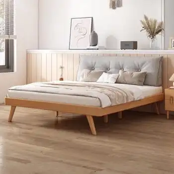 保齐来无床头床北欧风格全实木小户型1.