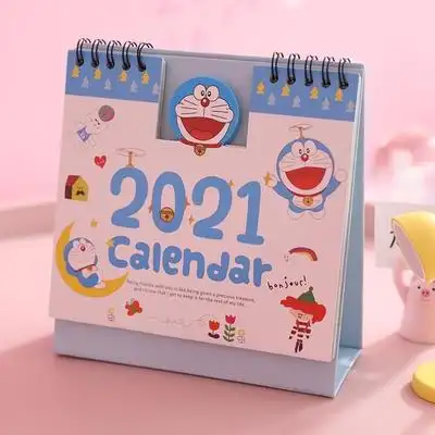 台历2021年创意简约美少女桌面小仙女粉色日历年历台历