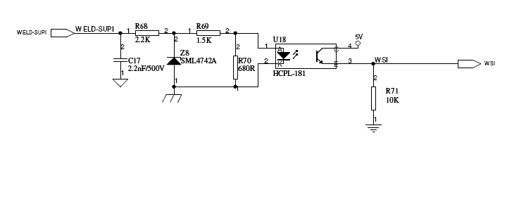 请问光耦输入并一个680欧姆的电阻有什么作用