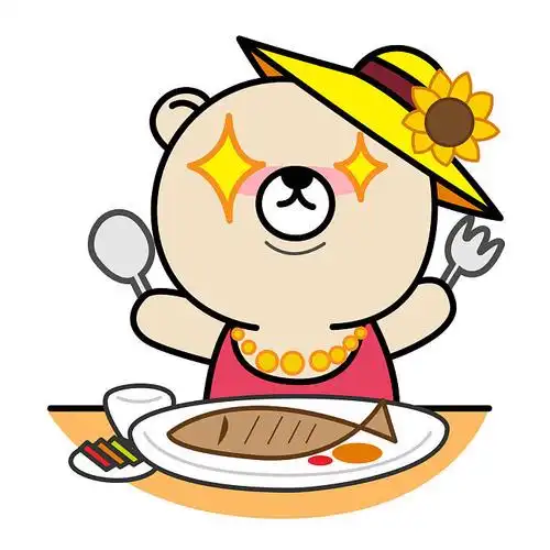 卡通_熊_准备_吃饭_高清图片_全景视觉