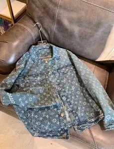 supreme x louis vuitton lv sup联名蓝色牛仔衣夹克外套正品