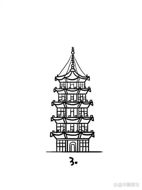 如何画泉州东西塔|地标建筑简笔画教程22 地标建筑第22个作品-泉州