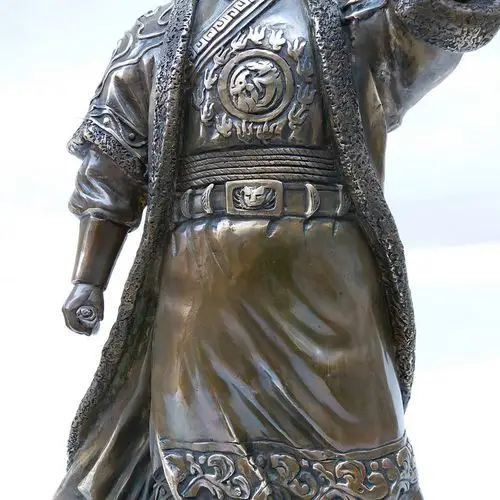 金属工艺品铜雕头像大小定做批发纯铜全身成吉思汗铜像摆件