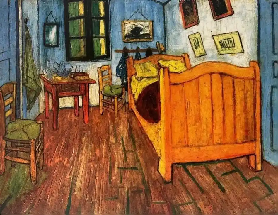 每天认识一幅世界名画 第十七幅.作品名称:梵高的卧室 英文名 - 抖音