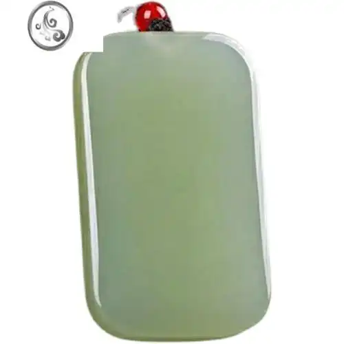 jimi新疆和田玉平安无事牌玉坠男女款项链玉佩挂坠国潮玉石青玉牌礼物