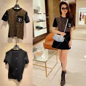 购物狂英国代购lv路易威登21新款女士圆领老花修身短袖t恤1a9463