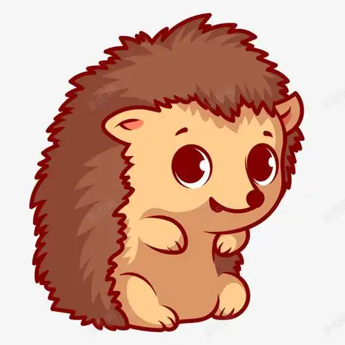 卡通刺猬矢量图
