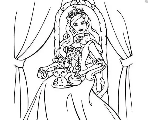 美丽的芭比公主简笔画芭比