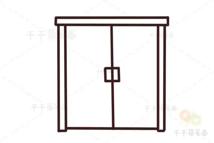 一个人推开门的简笔画家里不安全简笔画