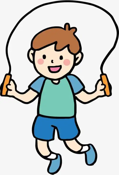 简笔画跳绳的男孩