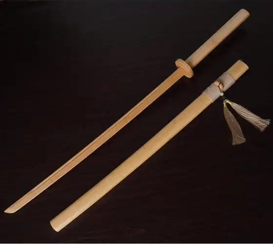 剑道竹剑带鞘木刀居合道木剑剑道竹刀未开刃拔刀剑木制实木武术练习