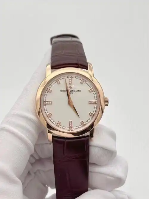 江诗丹顿传袭系列18k玫瑰金原镶时标钻石英女表型号:25155/000r-9585