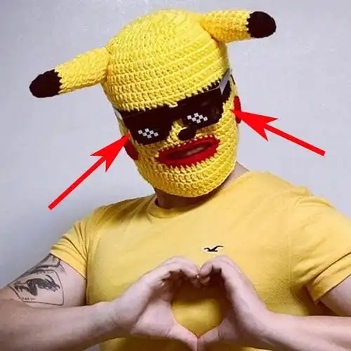 网红搞怪面具可爱搞笑傻雕针织蒙面毛线面罩男送闺蜜老公男女朋友父