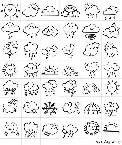 画画213ipad画画基础线稿天气简笔画