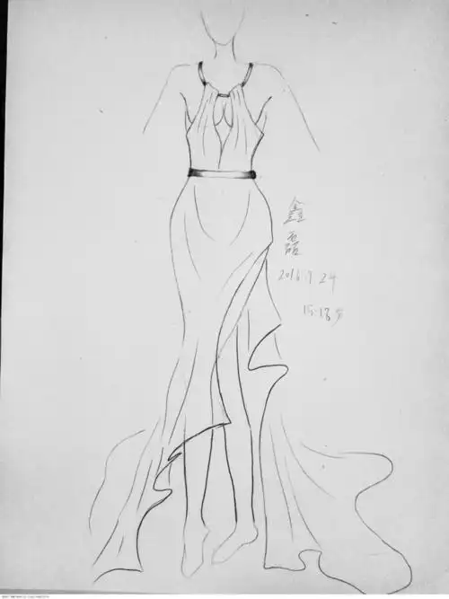 晚礼服简笔画分解步骤(晚礼服简笔画既简单又好看) -【爱个性】