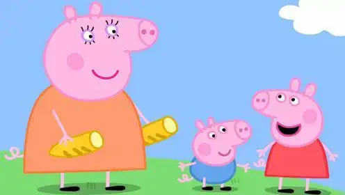 简笔画小猪佩奇和乔治去郊外野餐佩奇想要拿一些面包去喂鸭子