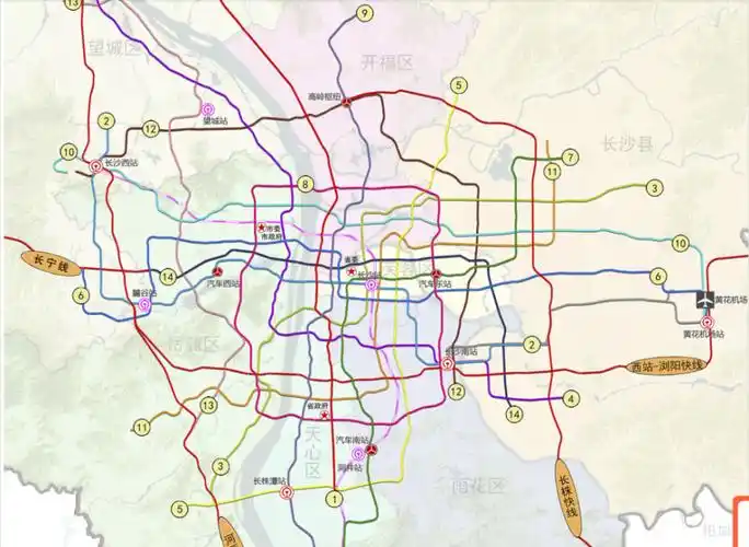 示意图,仅供参考根据长沙轨道交通线网修编规划,地铁8号线为环线,全长