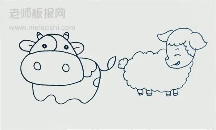 牛和羊简笔画图片 牛和羊怎么画的