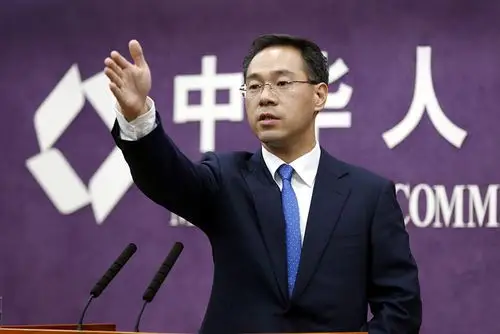 中国商务部新闻发言人高峰.(图片来源:中新社)