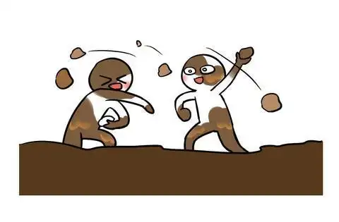 打泥巴仗简笔画 简笔画图片大全-普车都