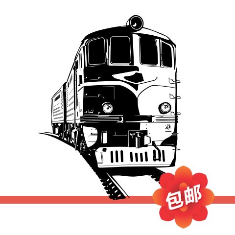 现代简约老式复古火车头动车高铁线条欧式墙贴画壁镂空装饰墙贴纸